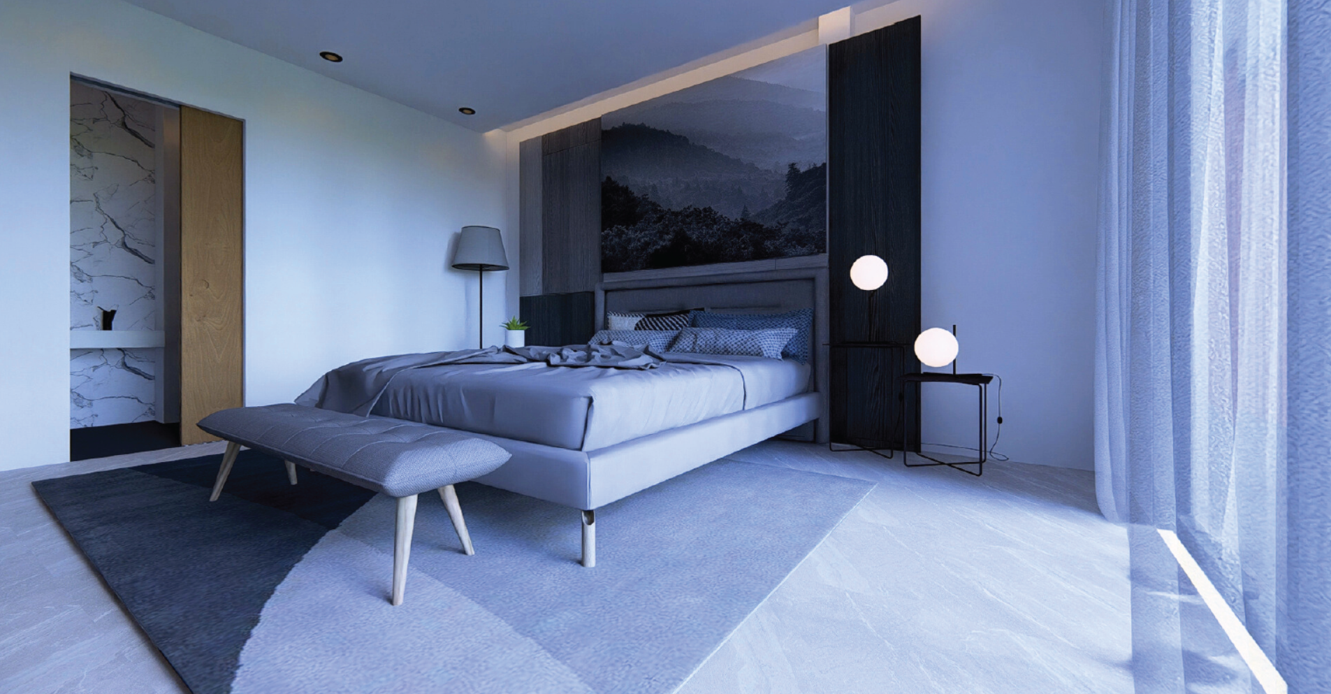 Smart living interior — lighting and access control